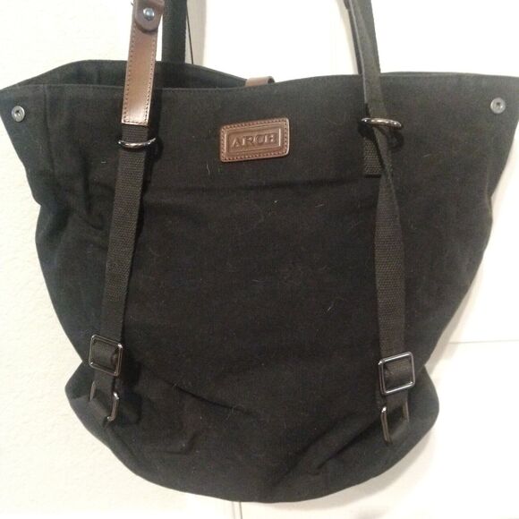 ARCH The Original Arch Bag Black Large Canvas & Leather Bag - Picture 2 of 15